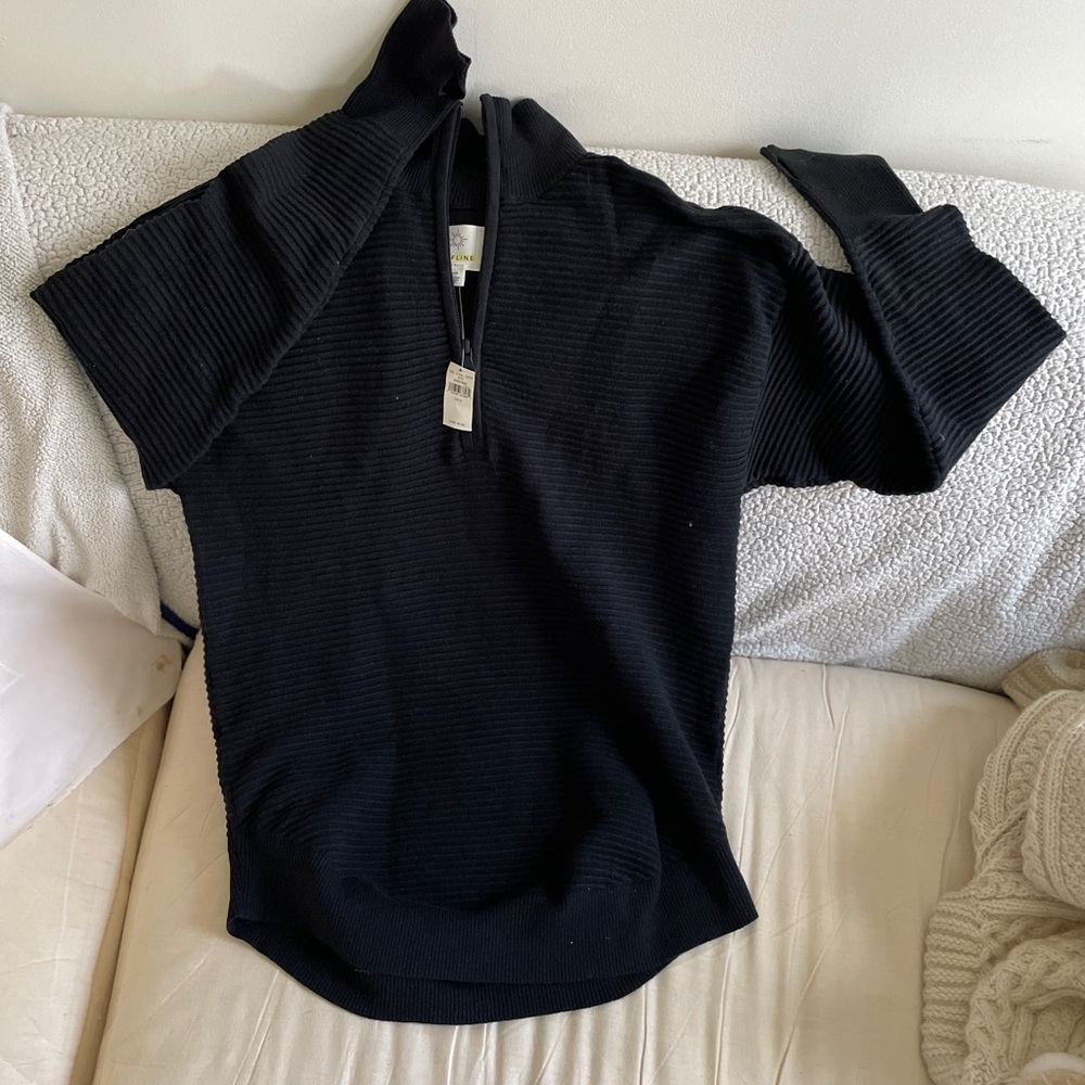 NWT black quarter zip sweater from Aerie